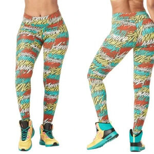 Zumba Fitness Be About Love Perfect Long Leggings - Teal Me Everything XXL - NWT